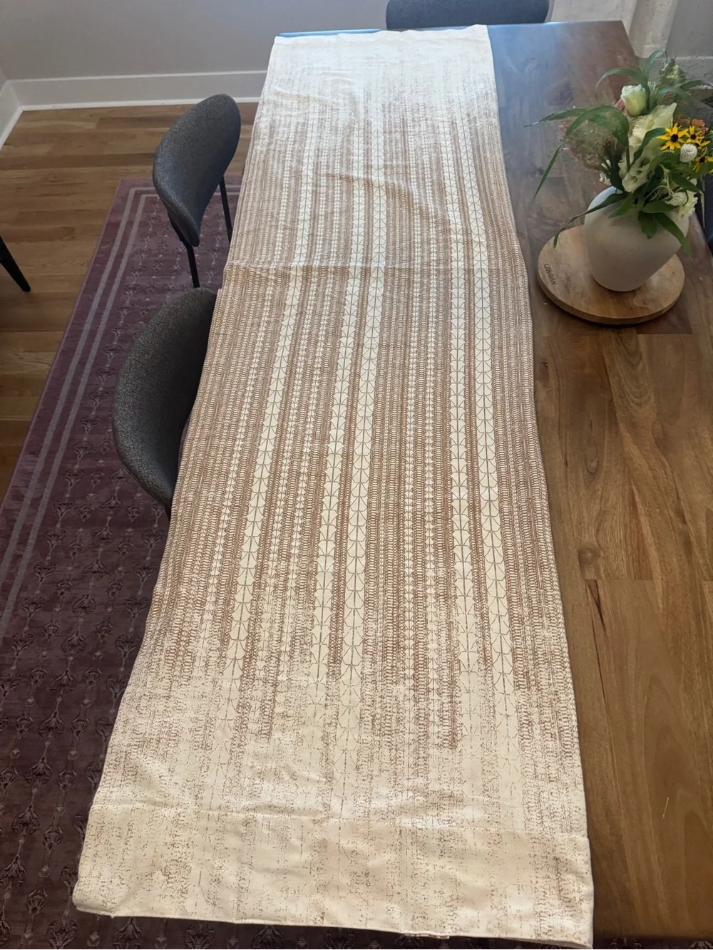 West Elm Beige Textured Curtain Panel with Subtle Pattern
